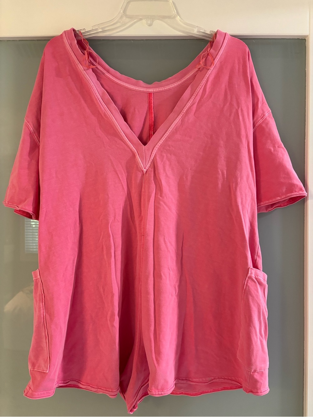 FP Movement by Free People Pink V-Neck Pocket Tunic